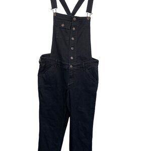 Hollister Low Rise Black Cropped Overalls